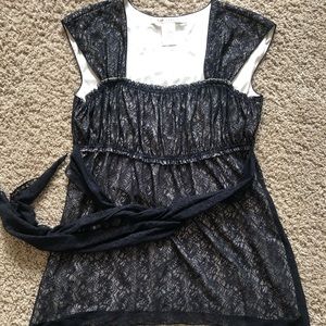 Max Studio Black Lacy Top